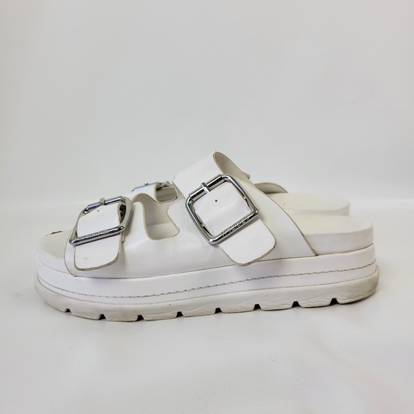 J SLIDES Two Buckle Platform Slides Sz 9 - Picture 2 of 10